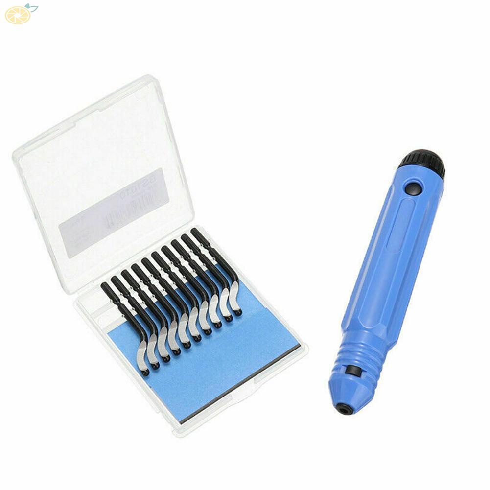 【VARSTR】Handle Plastic Burr NB1100 Scraper+10  BS1010 Blades Trimming Deburring Tools