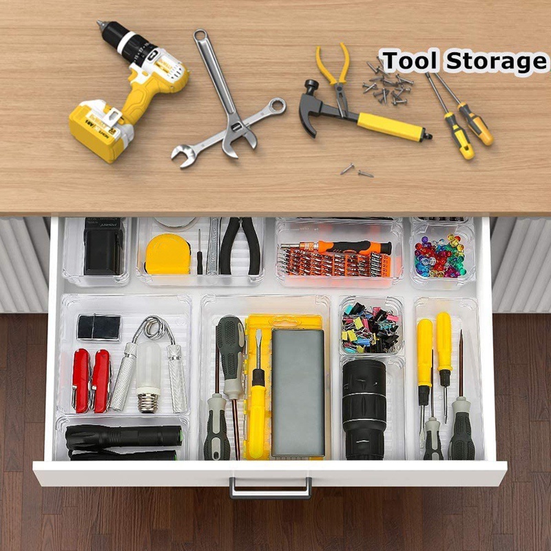 Bộ 9 hộp đựng đồ cho ngăn kéo tủ có 4 size