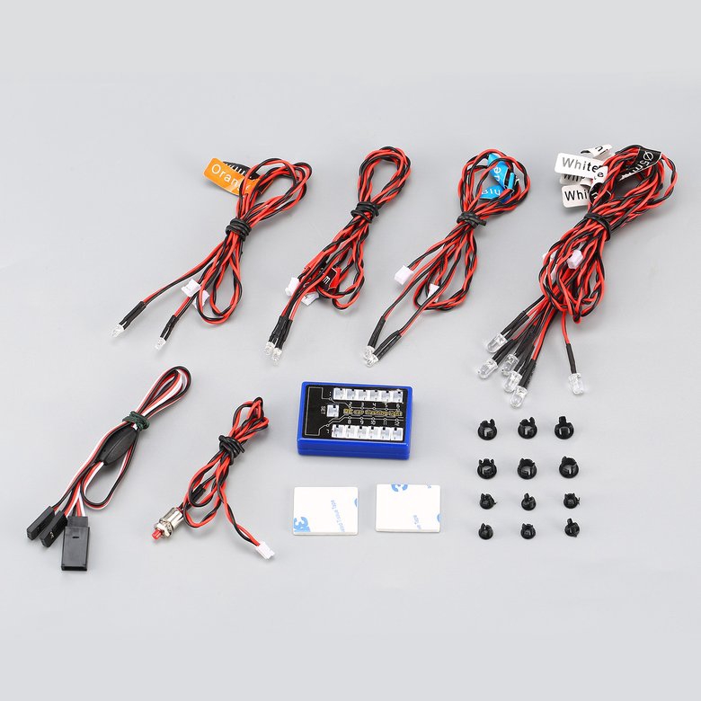 Bộ đèn LED nhấp nháy 12 bóng cho ô tô RC 1/10 1/8 RC HSP CC01 SCX10