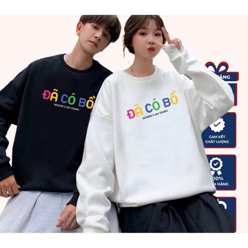 áo hoodie pe không nón in chữ chưa có bồ chất vải nỉ bông mềm mịn from dưới 65kg