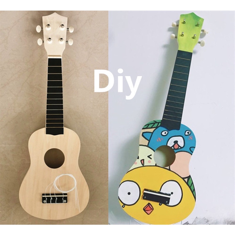 Đàn ukulele gỗ mộc tự sơn size 21/ Size 23 kích thích sự sáng tạo (tặng đủ màu, bút vẽ)