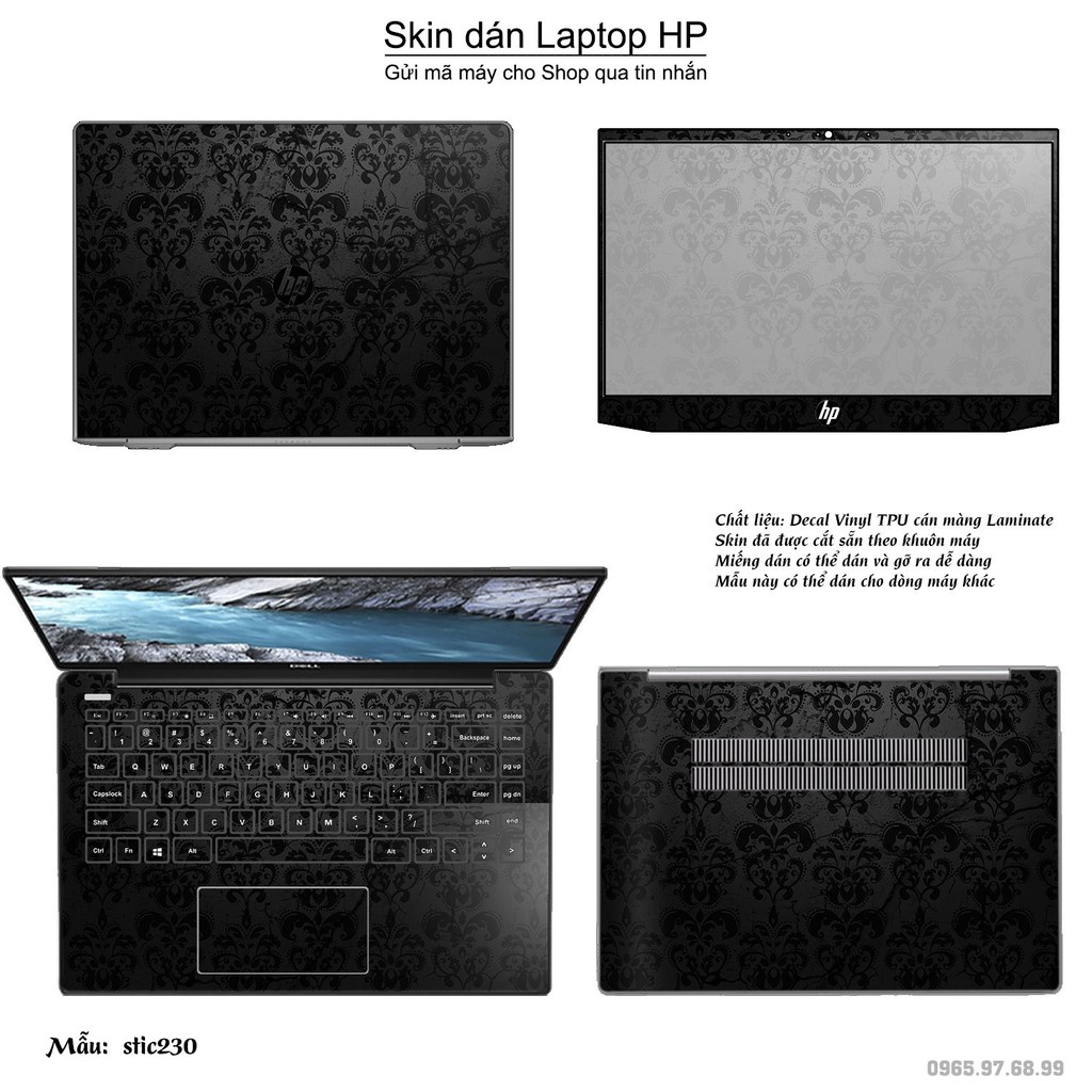 Skin dán Laptop HP in hình Hoa văn sticker _nhiều mẫu 37 (inbox mã máy cho Shop)