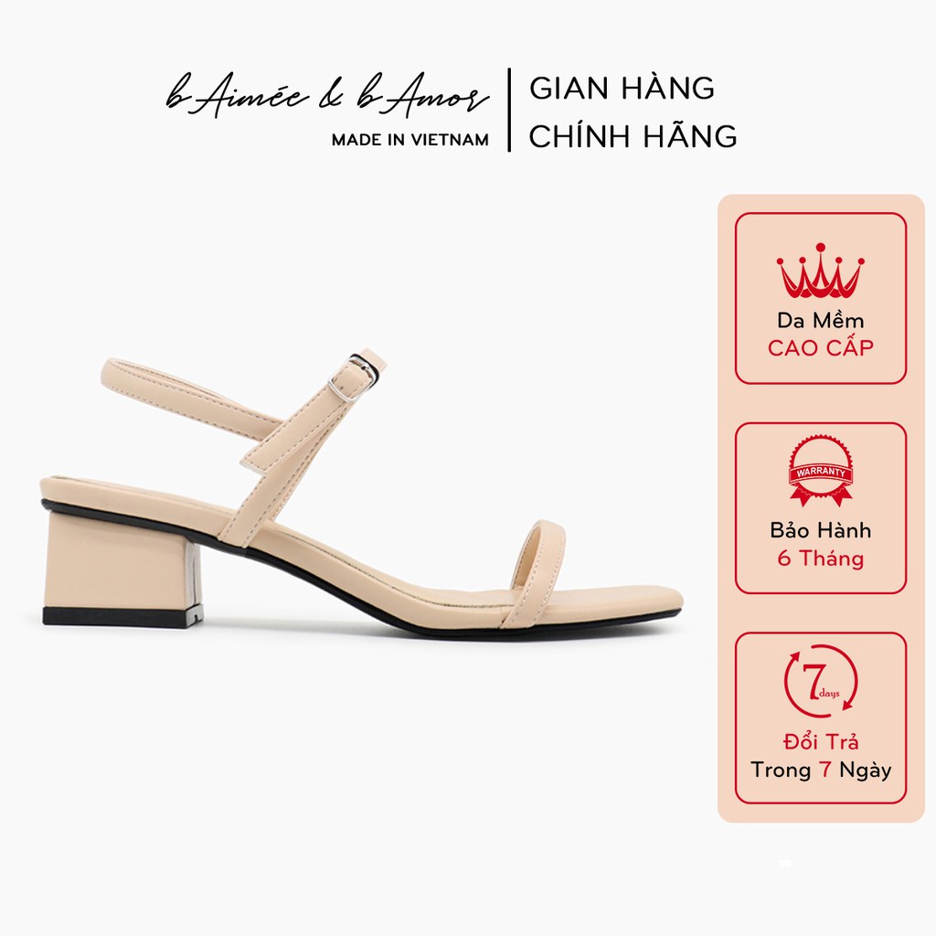 Sandal cao gót nữ 3 phân quai mảnh gót vuông bAimée & bAmor - MS1588 - Hàng mới về
