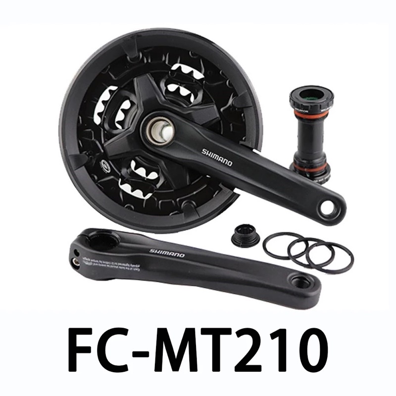 Bộ đùi đĩa Shimano MT-210  cốt rỗng kèm BB MT-500