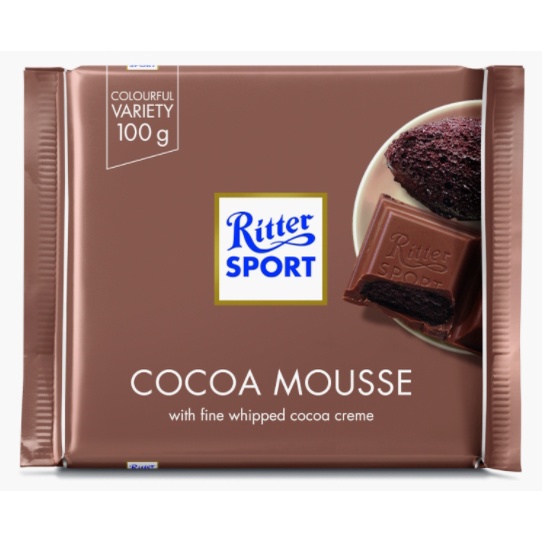 Socola Sữa Nhân Cacao Cocoa Mousse Ritter Sport  kiểu Toblerone, Hershey's, Merci