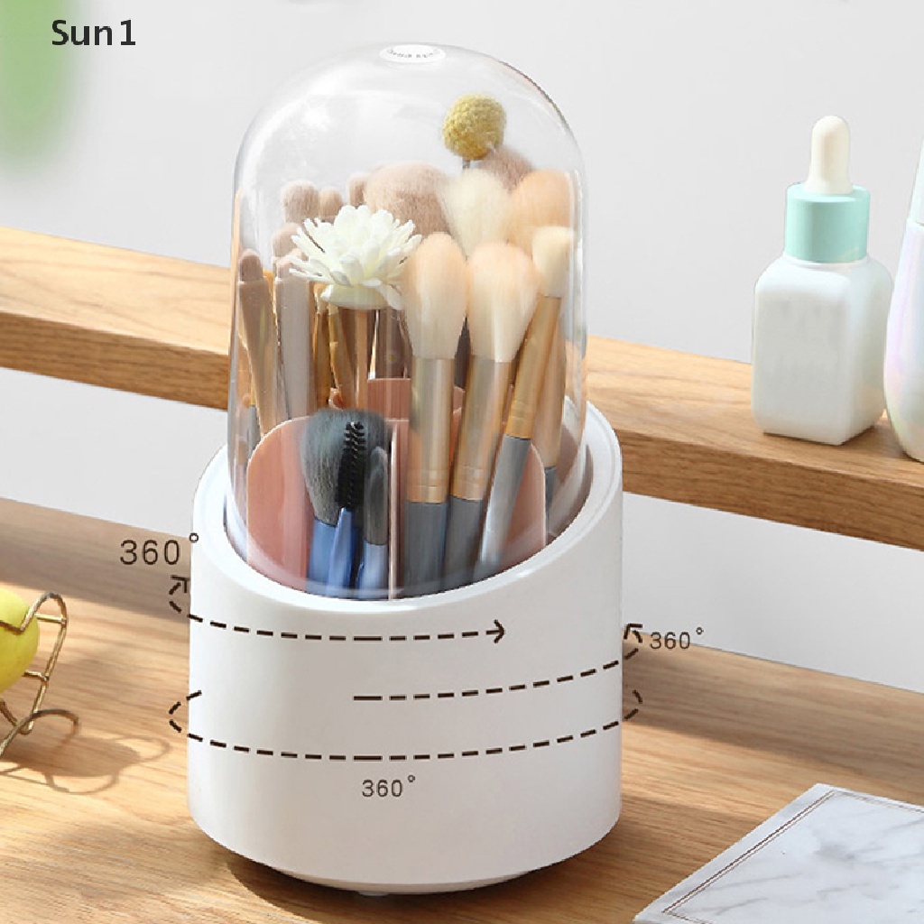 Sun1 &gt; 360 Độ° Hộp Đựng Bút / Cọ Trang Điểm Để Bàn Chống Bụi Tiện Dụng