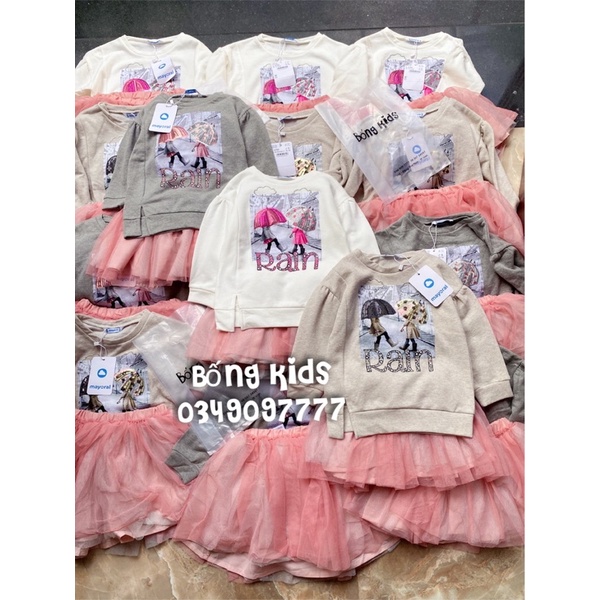 Set Váy Tutu Bé Gái Ô Đính Sequin Rain MOR