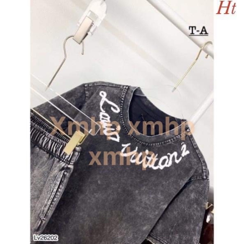 Bộ loang VL chữ nghiêng vòng cổ H2B977