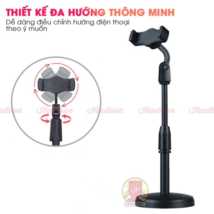 Giá Đỡ Kẹp Điện Thoại Thông Minh Quay 360 Độ Tự Điều Chỉnh Kích Thước Đa Năng Để Bàn Loại 1 Livestream Chụp Ảnh Handtown