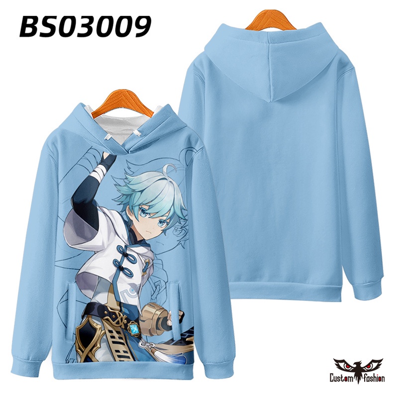 Áo Khoác Hoodie Tay Dài In Hình Albedo Arataki Gang Sayu Chongyun Shenhe 3D Dành Cho Nam Và Trẻ Em