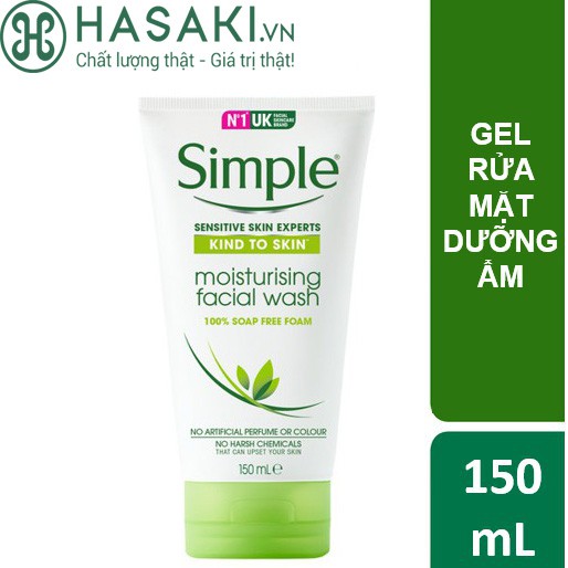 Sữa Rửa Mặt Simple Dành Cho Da Khô, Da Nhạy Cảm Moisturising Facial Wash 150ml