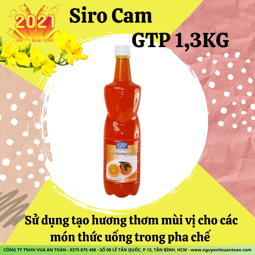 Siro Cam GTP 1.3kg Hương Vị Đậm Đà, Vị Ngọt Tự Nhiên