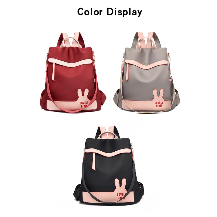 Ba Lô Vải Tổng Hợp Hai Ngăn Chống Trộm Phong Cách Thời Trang Mới Đơn Giản Cho Nữ