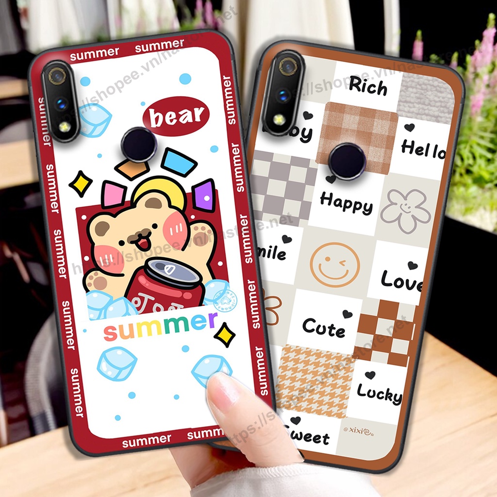 Ốp lưng Realme 3 / Realme 3 Pro trái tim hình gấu cute cá tính, giá rẻ, cực bền