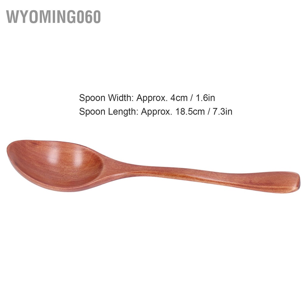 Wyoming060 Wooden Spoon Portable Harmless Rice Soup Dessert Kitchen Utensil for Household Office