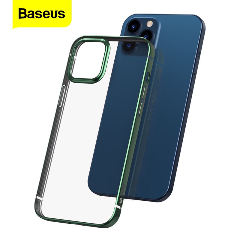 Baseus Trong Suốt Viền Mạ Màu Chất Liệu Tpu Mềm Mỏng Cho Iphone 12 Mini Pro Max