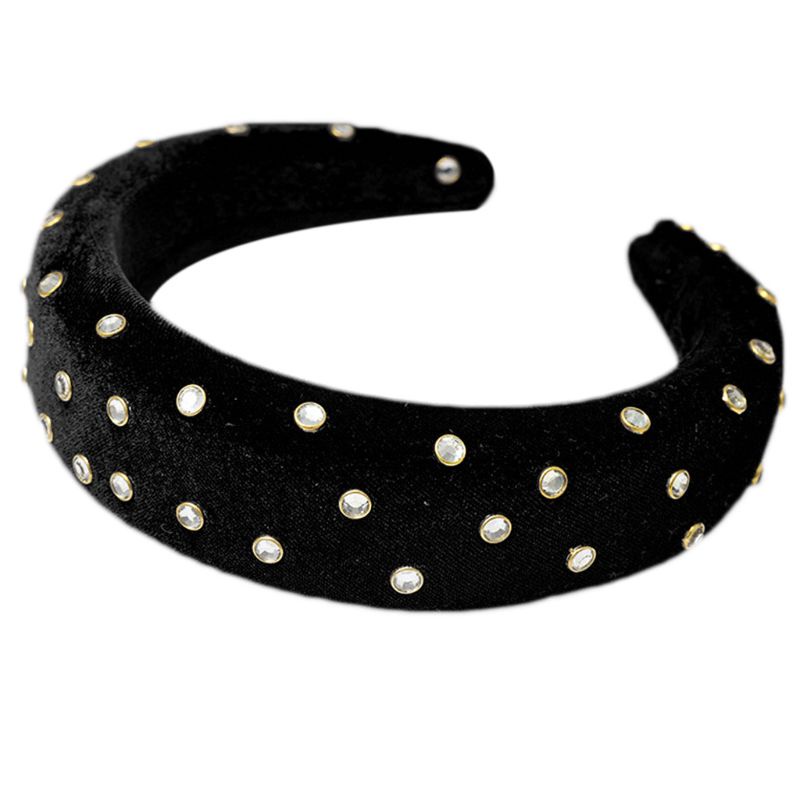 Băng Đô Cài Tóc Có Mút Xốp Dày Dặn Màu Trơn Lấp Lánh Cho Nữ