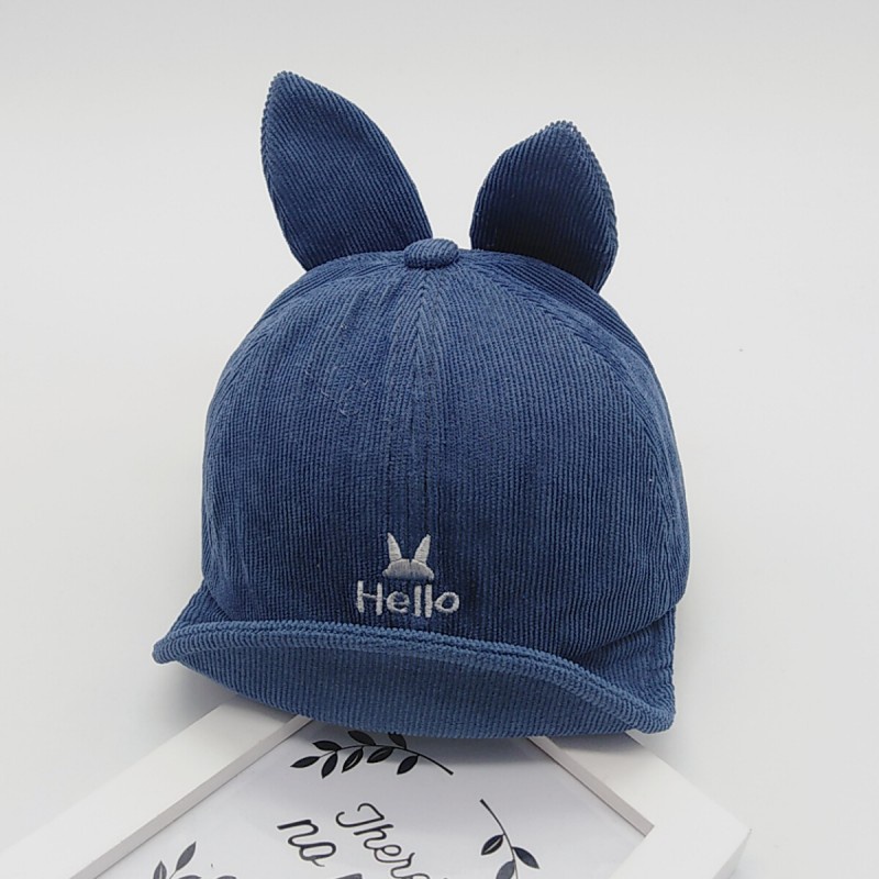 Mũ Lưỡi Trai Mềm Thoáng Khí Thiết Kế Tai Thỏ In Chữ Dễ Thương Cho Bé