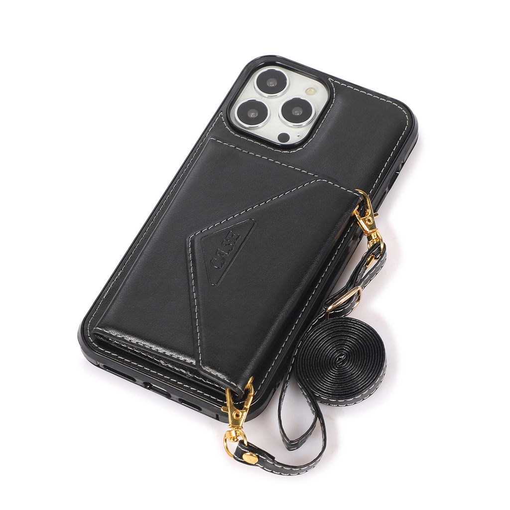 Apple Ốp Điện Thoại Dạng Ví Đeo Chéo Có Ngăn Đựng Thẻ Cho iphone 14 pro max 12 pro max 13 pro max 15 pro max 11 14 15 plus 14 pro max