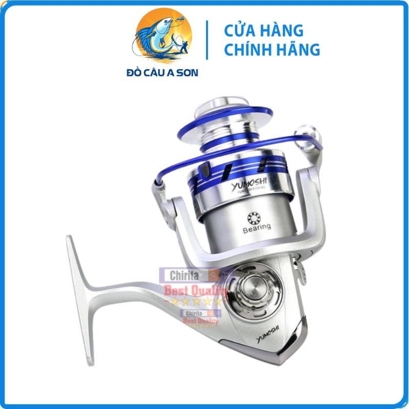 Máy Câu Cá Yumoshi AL 12 Bạc Đạn MÀU DƯƠNG ĐỦ SIZE 3000 Bền Đẹp Chất Lượng - A Sơn Đồ Câu