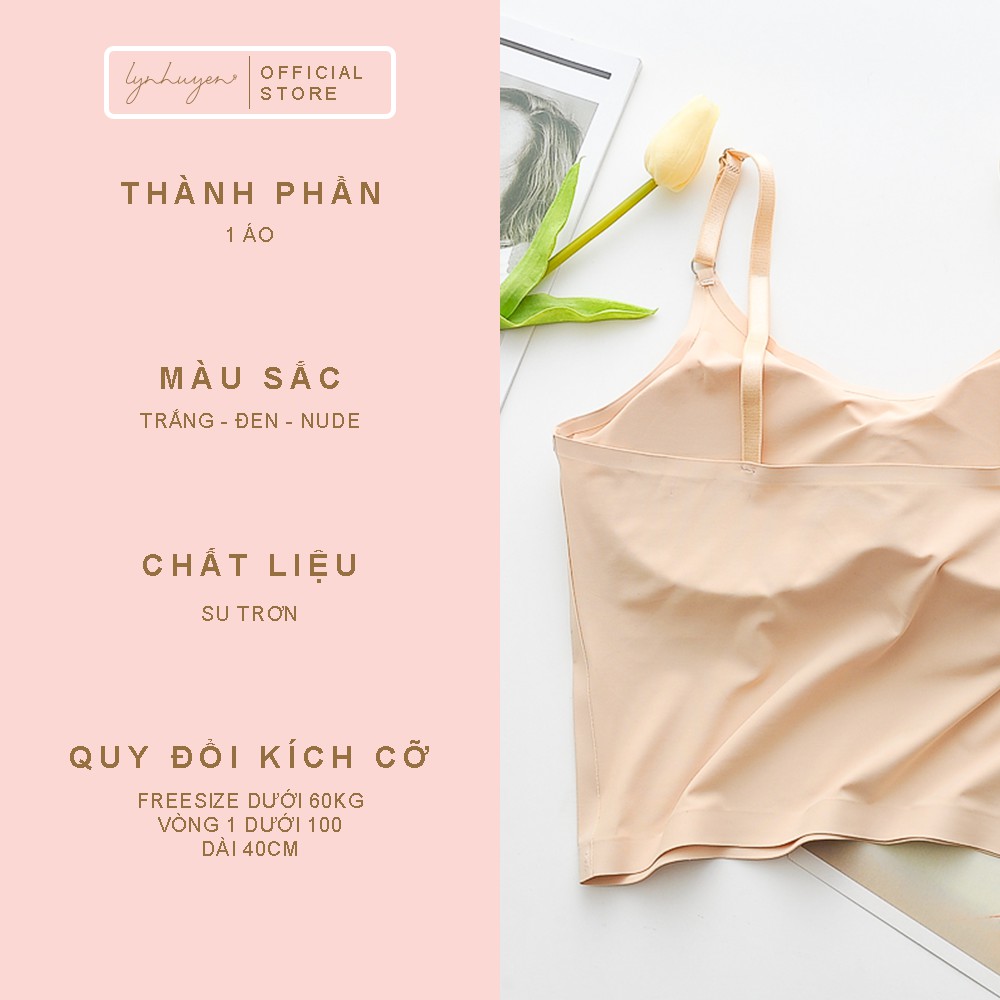 Áo 2 Dây Nữ Su Trơn Có Mút Ngực Croptop Lynhuyen 3 Màu A008