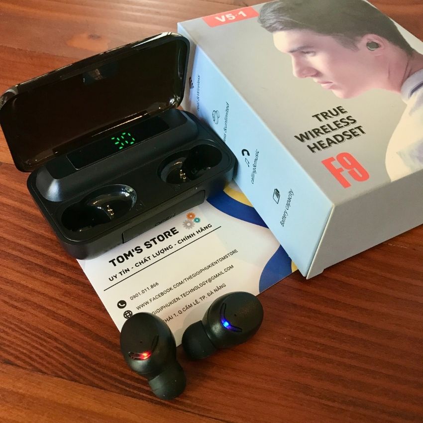 Tai nghe Bluetooth Wireless F9 Pro, tai nghe không dây bluetooth 5.0, bass cực mạnh, pin khủng, cảm ứng và chống nước