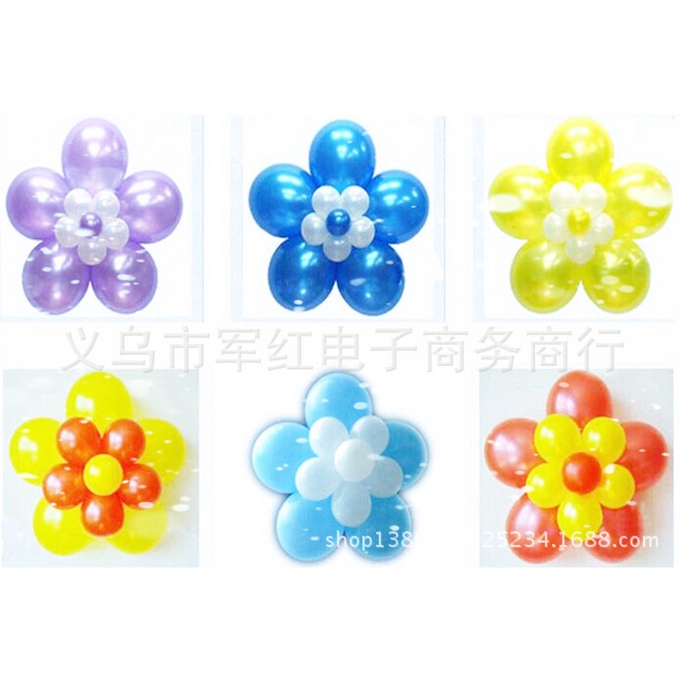 Combo 10 bông hoa nhựa tạo hình bong bóng - Kẹp nhựa làm bông hoa bong bóng trang trí sinh nhật