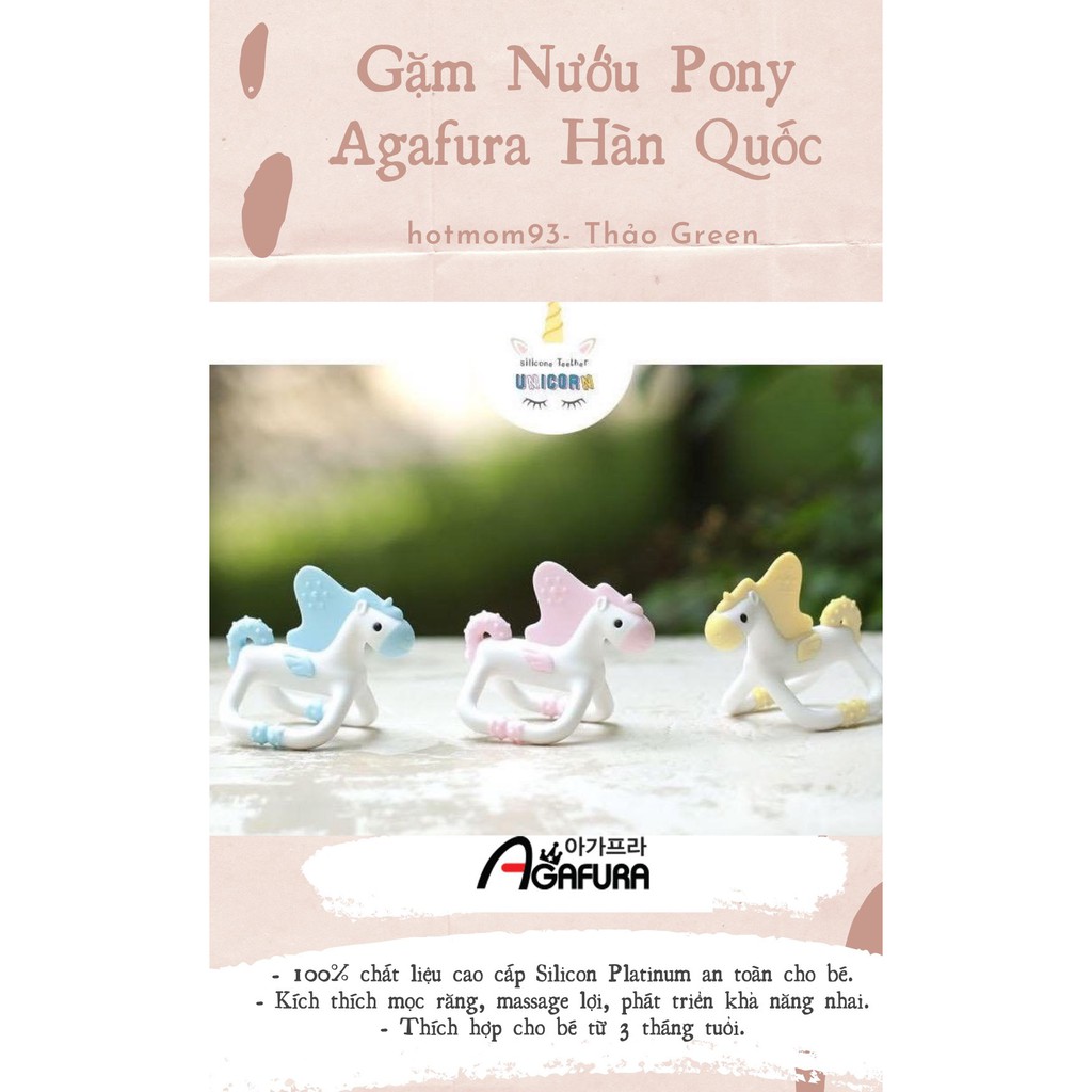 ( XẢ KHO SỐC- Chính hãng) Gặm nướu Pony Agafura  Hàn Quốc chất liệu Silicon Platinum cao cấp - an toàn cho bé