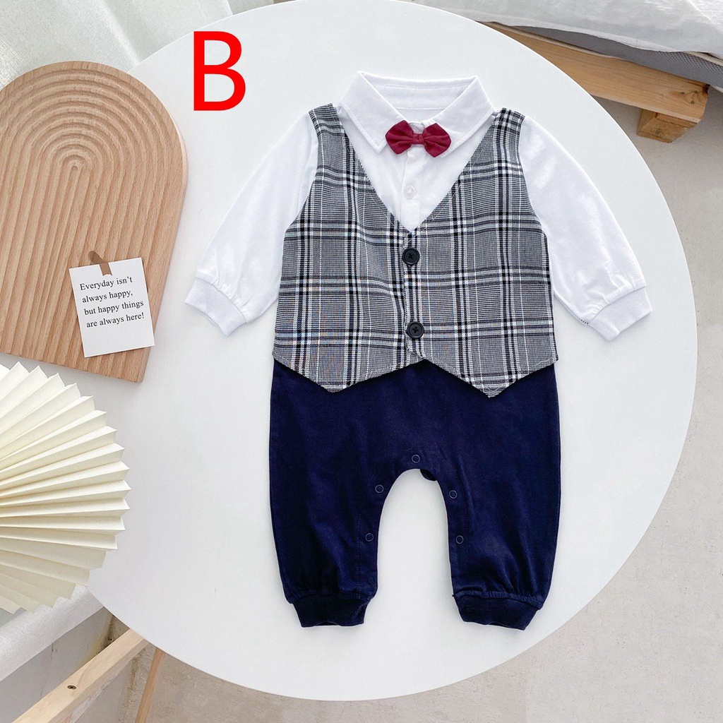 Sanlutoz Mùa thu Đứa bé Những cậu bé Rompers Bình thường Kẻ sọc Bữa tiệc