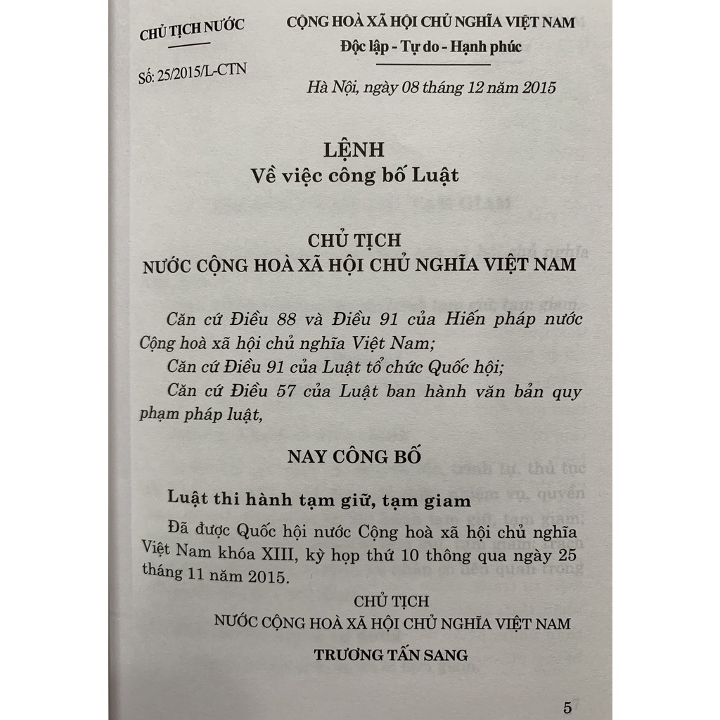 Sách-Luật Thi Hành Tạm Giữ,Tạm Giam