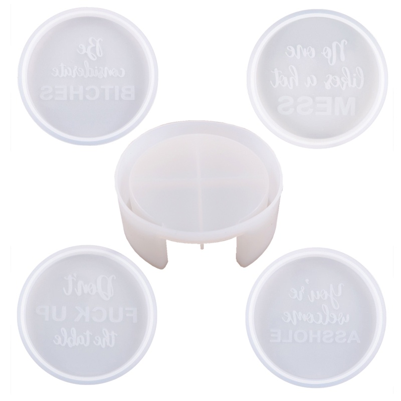 Sa Set 5 Khuôn Silicon Làm Đế Lót Ly / Đèn Cầy Hình Tròn DIY