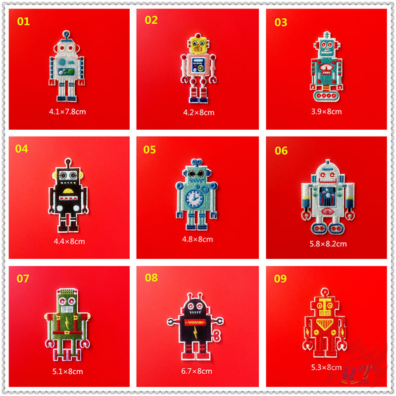 1 Sticker Ủi Thêu Hình Rô Bốt