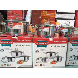 BỘ NỒI INOX 5 ĐÁY QUAI ĐŨA CAO CẤP SH888