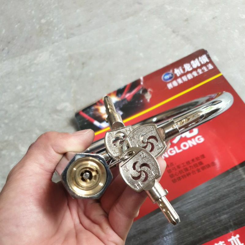 Khóa Chữ U HENGLONG cỡ to 3 chìa