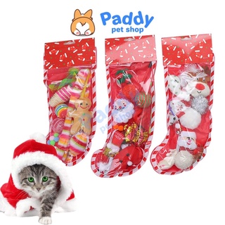 Set quà giáng sinh đồ chơi cho mèo hình chiếc vớ