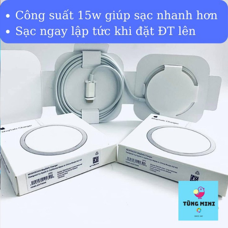 Sạc Không Dây Iphone 12 MagSafe 15W Cho ip 12/ 12 Pro/ 12Pro Max Các Dòng Máy Có Hỗ Trợ Sạc Không Dây