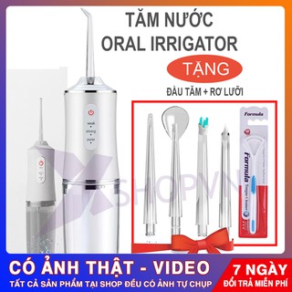 Máy Tăm Nước Cầm Tay Vệ Sinh Răng Miệng Oral Irrigator - Tăm nước Sạc Pin, Chống Nước, Máy Tăm Nước 4 Đầu Chuyên Dụng