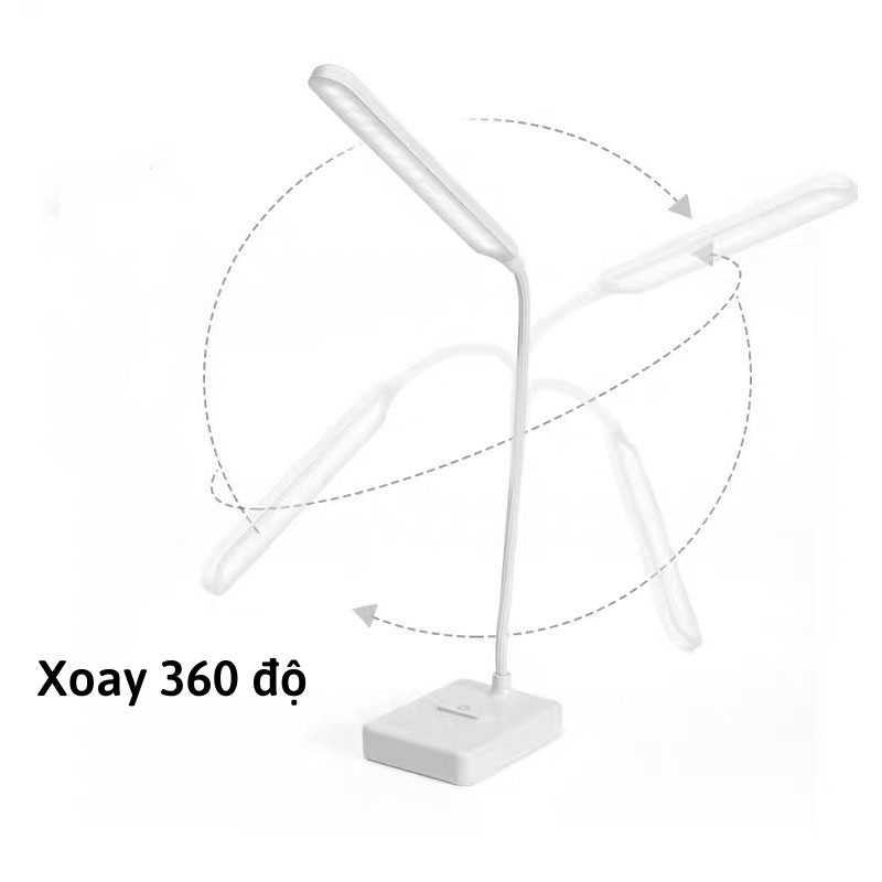Đèn Bàn Tích Điện 3 Màu Ánh Sáng Bảo Vệ Mắt, Đọc sách, Đèn Học, Làm Việc, ASAKI OFFICIAL