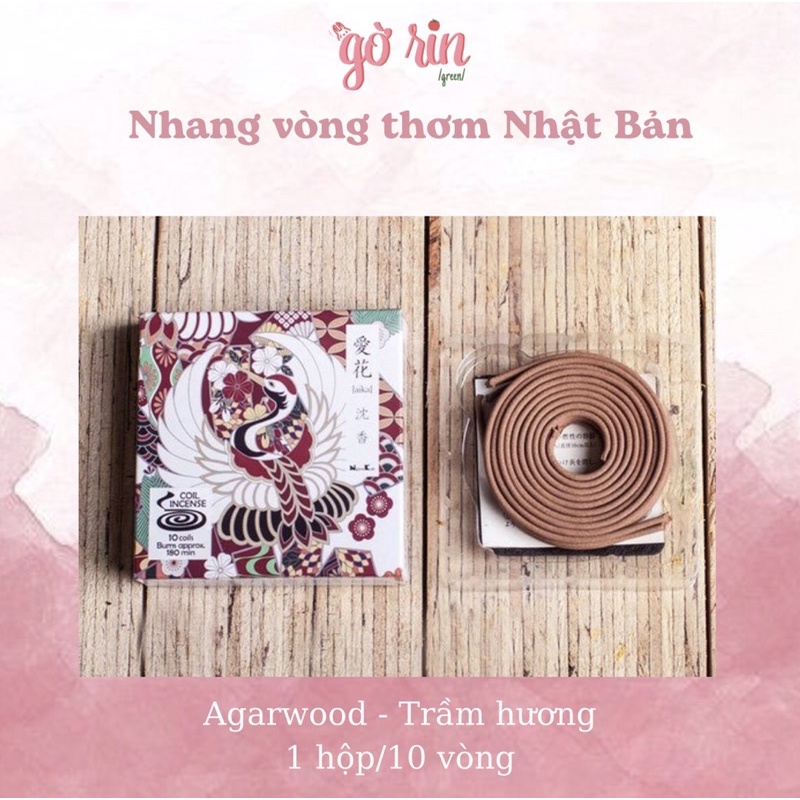 Nhang Vòng Thơm Nhật Bản thư giãn, thơm phòng – 1800p đốt - Tặng kèm ĐẾ ĐỐT HƯƠNG với mọi đơn hàng