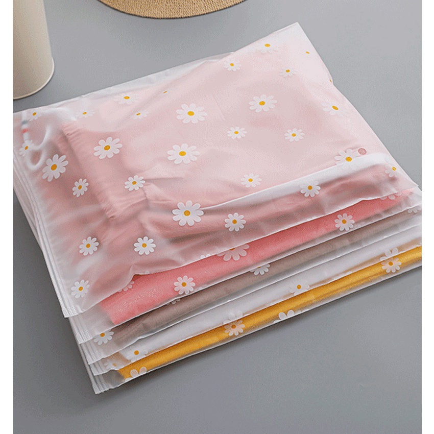 Túi Zip Đựng Đồ Lót / Vớ Chống Thấm Nước In Hoa Cúc Có Thể Tái Sử Dụng Tiện Lợi