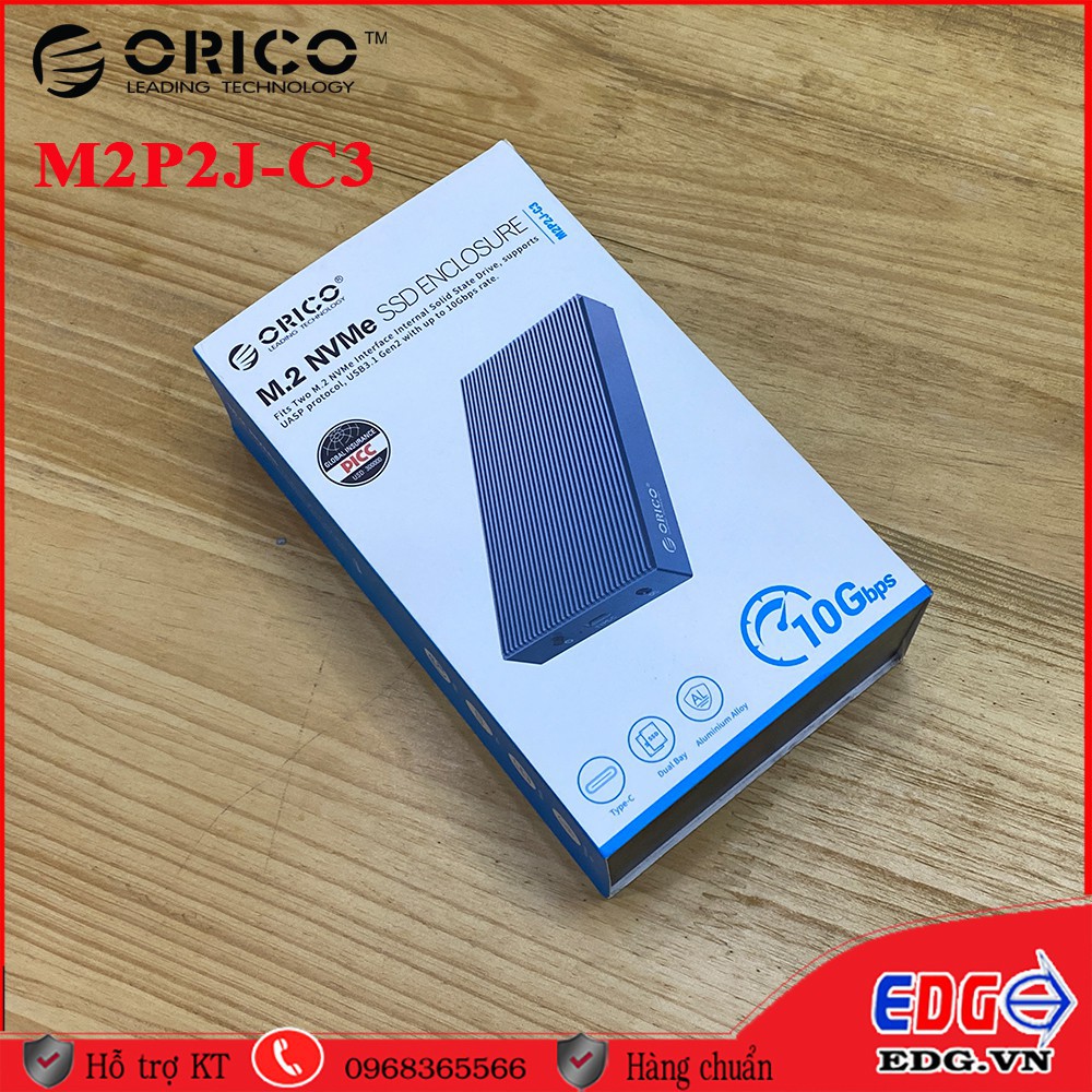 Orico M2P2J-C3 Box ổ cứng kép M2 nvme cực xịn