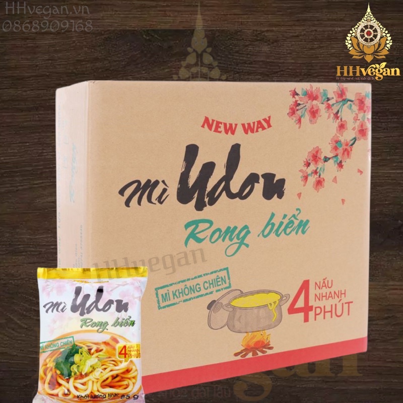 Mì Ăn Liền Udon Vị Rong Biển NEW WAY - 1 Thùng 30 gói - 1 gói 85g - Mì Chay - Không Chiên
