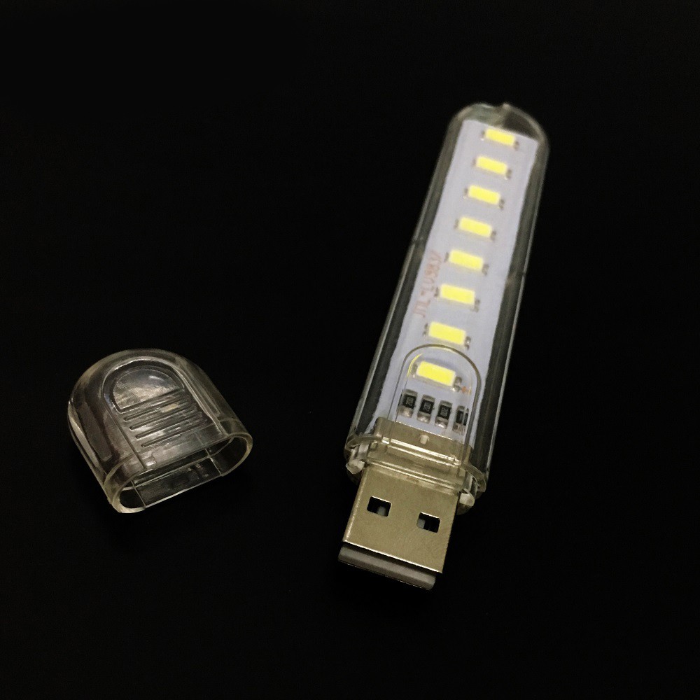 BỘ 2 ĐÈN LED 8 BÓNG SIÊU SÁNG CẮM CỔNG USB