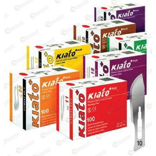 Hộp 100 Lưỡi dao mổ KIATO (tặng 1 cán dao mổ)