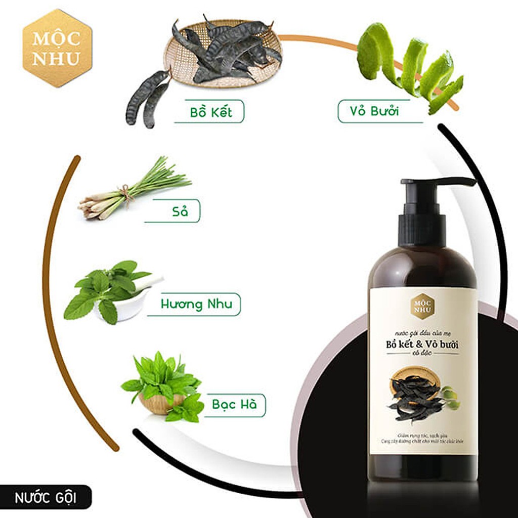 Nước Gội Đầu Bồ Kết Vỏ Bưởi Mộc Nhu 300ml ⚡️𝐅𝐑𝐄𝐄 𝐒𝐇𝐈𝐏⚡️ Giúp Giảm Rụng Tóc Gàu Ngứa Hiệu Quả | BigBuy360 - bigbuy360.vn