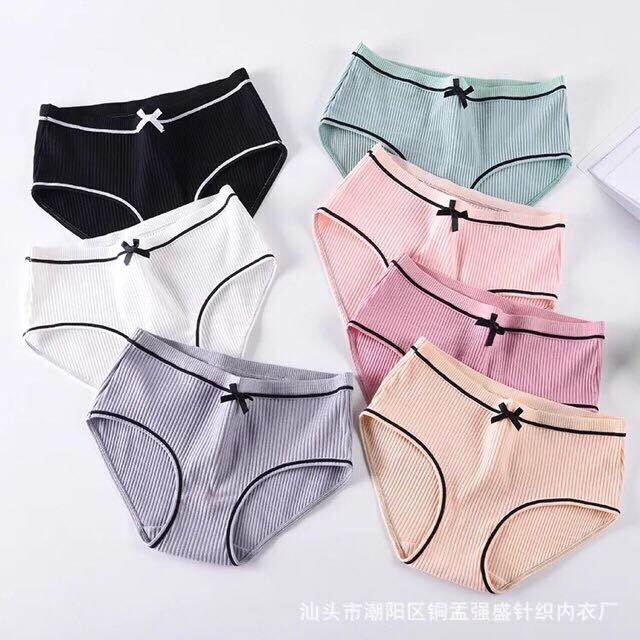 [Set 10 quần] Quần lót nữ Muji cotton gân tăm phối nơ xinh | WebRaoVat - webraovat.net.vn