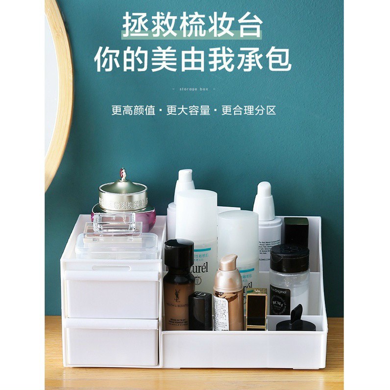 KỆ MỸ PHẨM ĐA NĂNG 2 TẦNG BẰNG NHỰA SIÊU BỀN