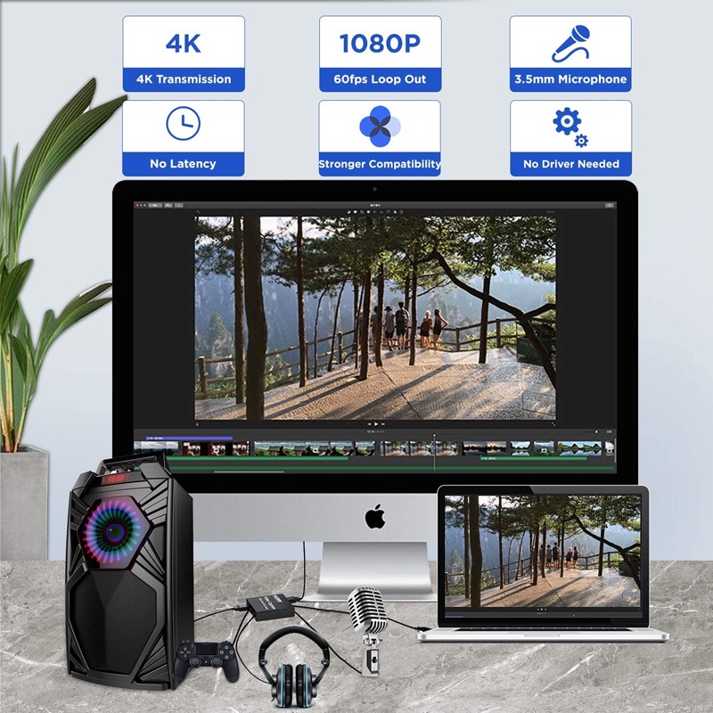Thẻ Ghi Hình Video HDMI 4K 1080p USB 2.0 Hỗ Trợ Live Stream Chất Lượng Cao