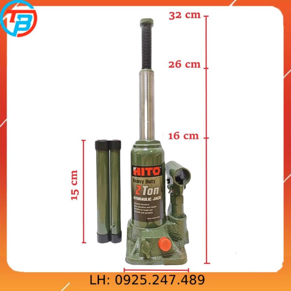 Kích thủy lực Japan Nhật HITO 2 Tấn CÁP THÉP Thái Bình VinàN