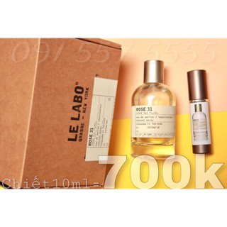 Nước hoa 10ml nước hoa Le Labo Rose 31